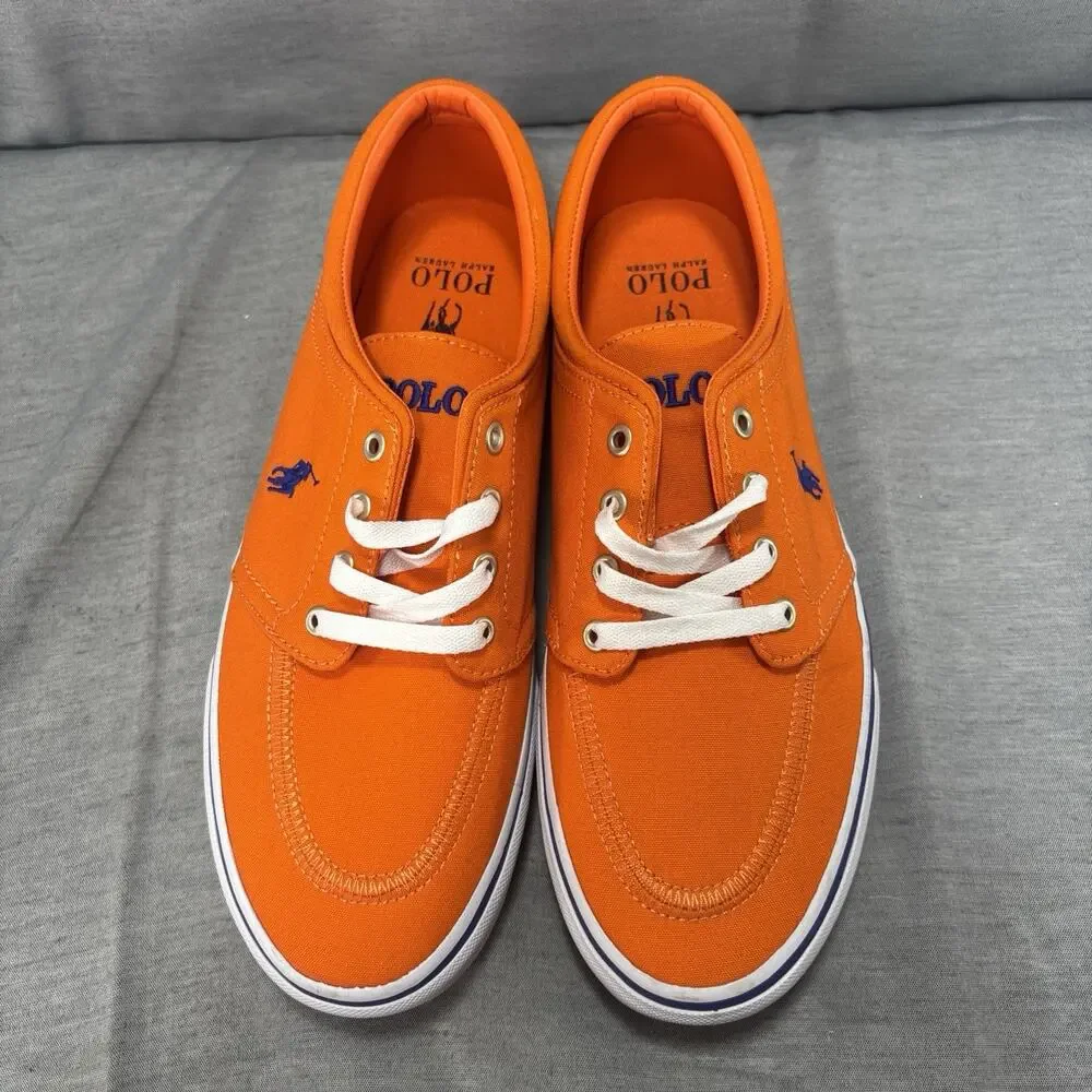 Polo‎ Ralph Lauren Faxon X Sailing Orange Royal Pp Men’s Size 9 Low-top Canvas